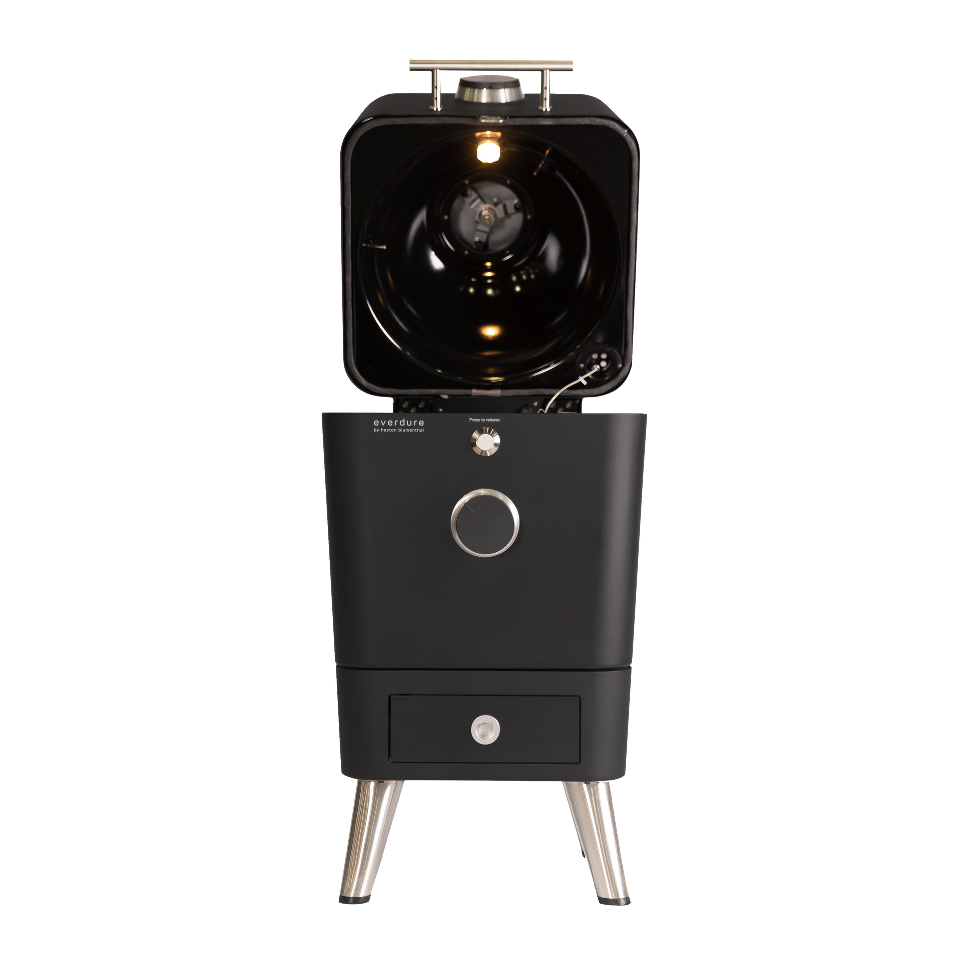 4K BBQ Black Lid Up View